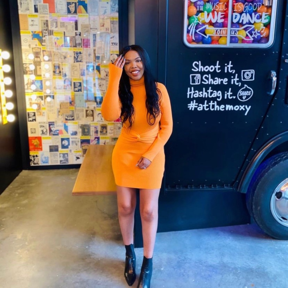Orange sweater dress SzM